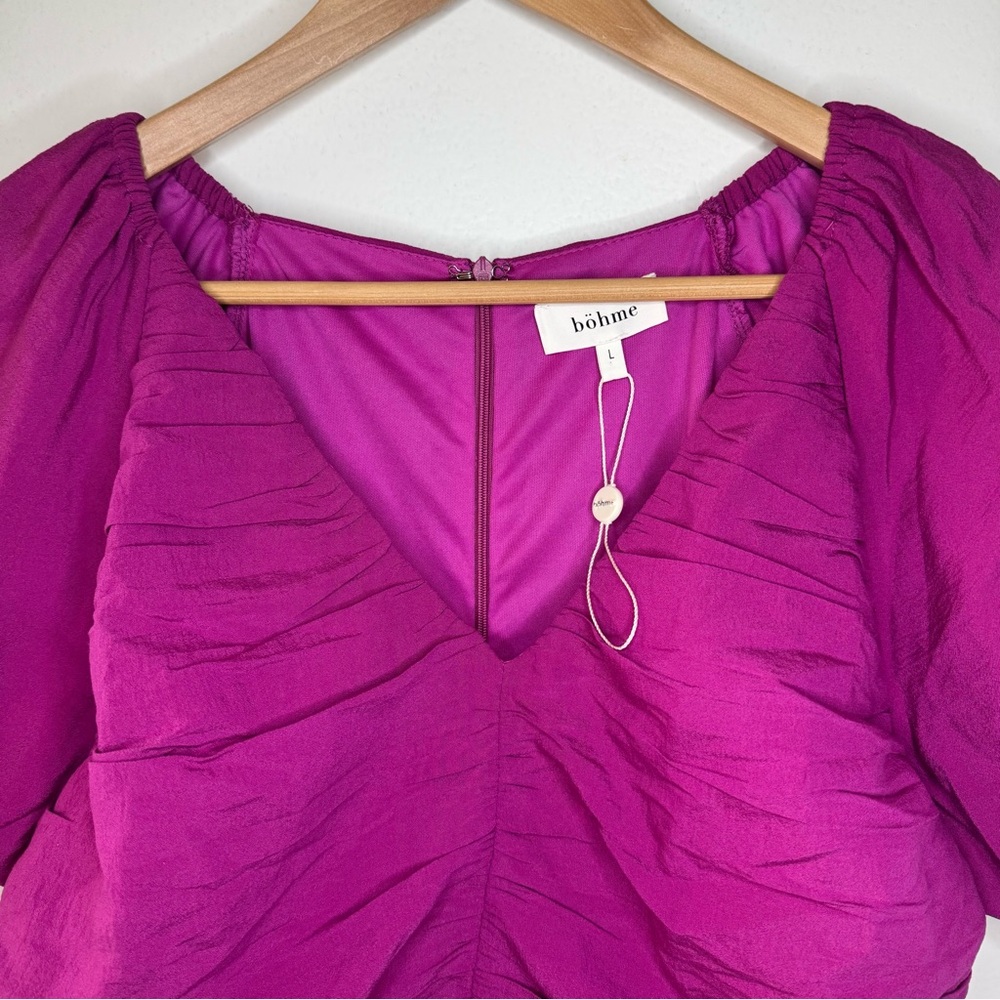 BOHME Puffed Sleeves party Dress LARGE - Picture 6 of 7
